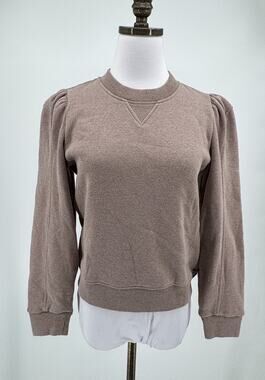 G Label by goop The Girlfriend Taupe Crew Neck Knit Pullover Sweater Sz S